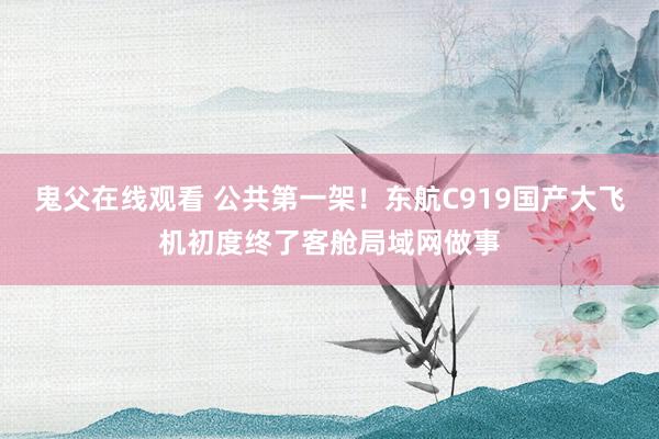 鬼父在线观看 公共第一架！东航C919国产大飞机初度终了客舱局域网做事