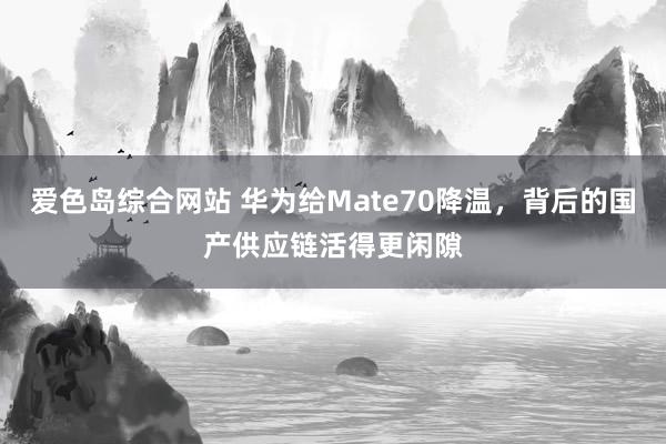 爱色岛综合网站 华为给Mate70降温，背后的国产供应链活得更闲隙