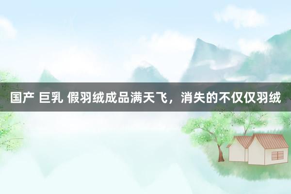 国产 巨乳 假羽绒成品满天飞，消失的不仅仅羽绒