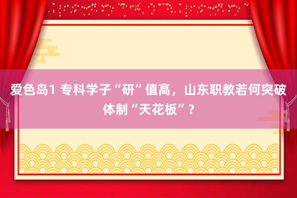 爱色岛1 专科学子“研”值高，山东职教若何突破体制“天花板”？
