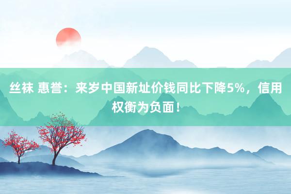 丝袜 惠誉：来岁中国新址价钱同比下降5%，信用权衡为负面！