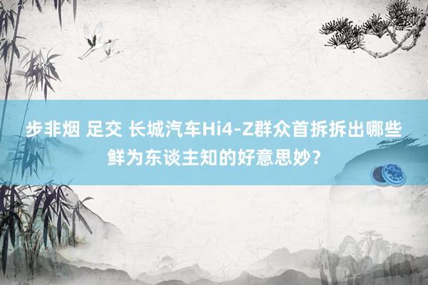 步非烟 足交 长城汽车Hi4-Z群众首拆拆出哪些鲜为东谈主知的好意思妙？