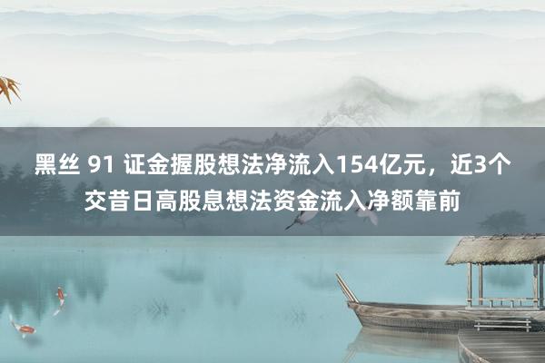 黑丝 91 证金握股想法净流入154亿元，近3个交昔日高股息想法资金流入净额靠前