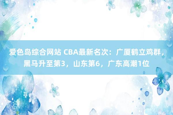 爱色岛综合网站 CBA最新名次：广厦鹤立鸡群，黑马升至第3，山东第6，广东高潮1位