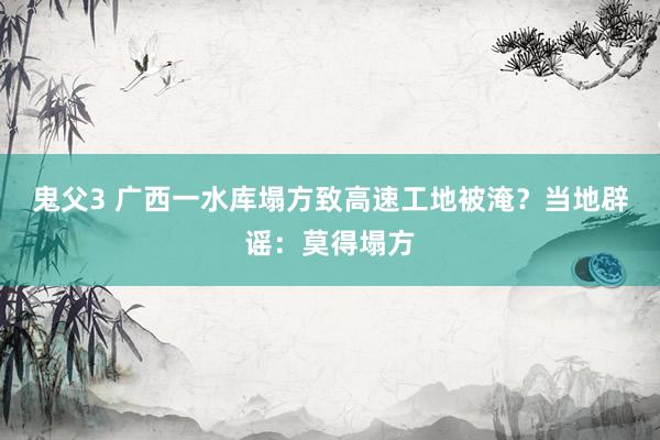 鬼父3 广西一水库塌方致高速工地被淹？当地辟谣：莫得塌方
