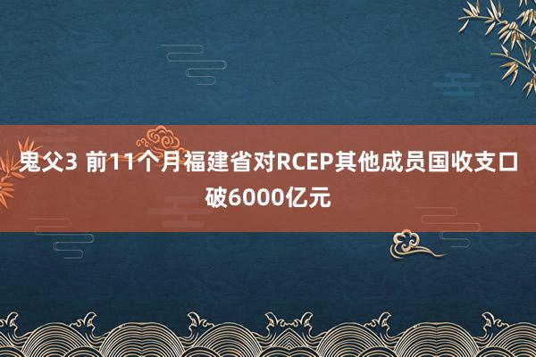 鬼父3 前11个月福建省对RCEP其他成员国收支口破6000亿元