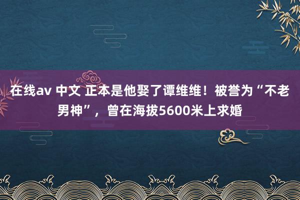 在线av 中文 正本是他娶了谭维维！被誉为“不老男神”，曾在海拔5600米上求婚