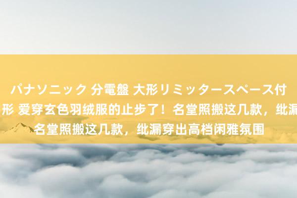 パナソニック 分電盤 大形リミッタースペース付 露出・半埋込両用形 爱穿玄色羽绒服的止步了！名堂照搬这几款，纰漏穿出高档闲雅氛围