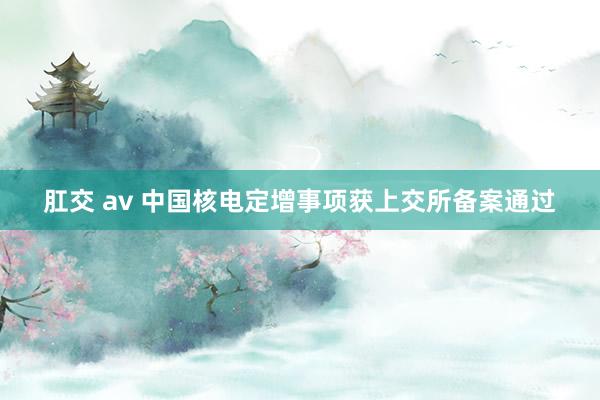肛交 av 中国核电定增事项获上交所备案通过