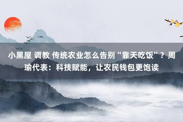 小黑屋 调教 传统农业怎么告别“靠天吃饭”？周瑜代表：科技赋能，让农民钱包更饱读