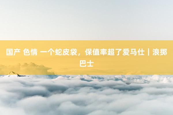 国产 色情 一个蛇皮袋，保值率超了爱马仕｜浪掷巴士