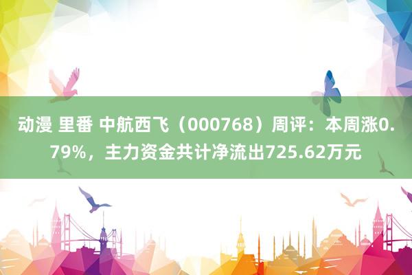 动漫 里番 中航西飞（000768）周评：本周涨0.79%，主力资金共计净流出725.62万元