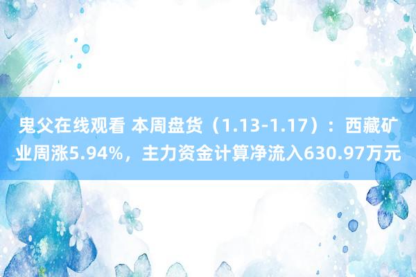 鬼父在线观看 本周盘货（1.13-1.17）：西藏矿业周涨5.94%，主力资金计算净流入630.97万元