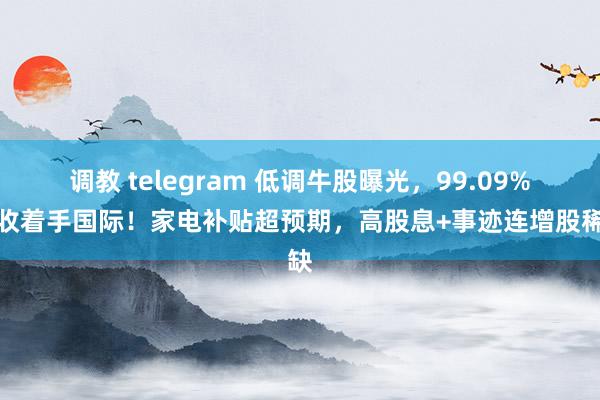 调教 telegram 低调牛股曝光，99.09%营收着手国际！家电补贴超预期，高股息+事迹连增股稀缺