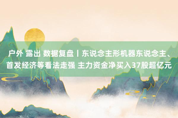 户外 露出 数据复盘丨东说念主形机器东说念主、首发经济等看法走强 主力资金净买入37股超亿元