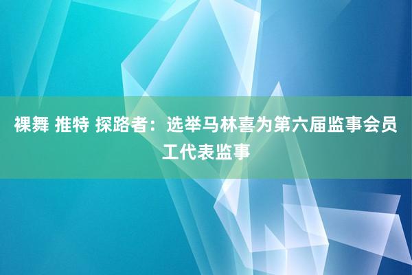 裸舞 推特 探路者：选举马林喜为第六届监事会员工代表监事