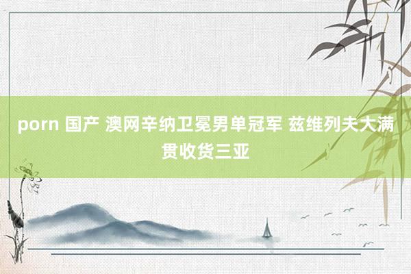 porn 国产 澳网辛纳卫冕男单冠军 兹维列夫大满贯收货三亚