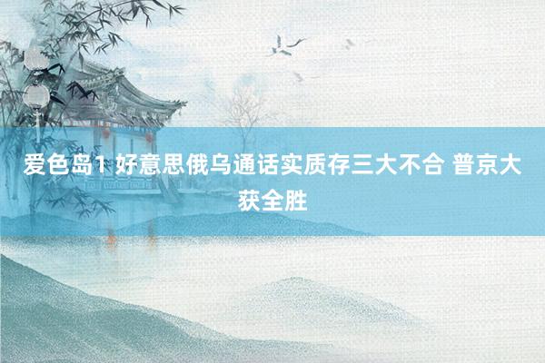 爱色岛1 好意思俄乌通话实质存三大不合 普京大获全胜