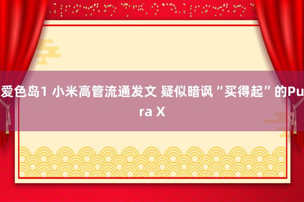 爱色岛1 小米高管流通发文 疑似暗讽“买得起”的Pura X