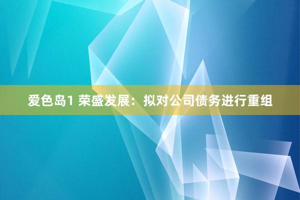 爱色岛1 荣盛发展：拟对公司债务进行重组