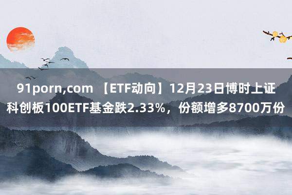 91porn，com 【ETF动向】12月23日博时上证科创板100ETF基金跌2.33%，份额增多8700万份