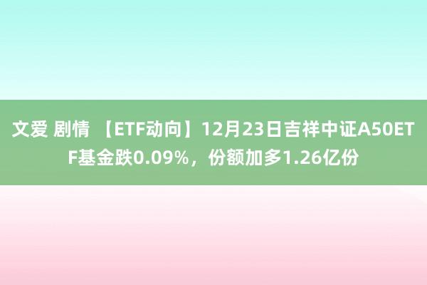 文爱 剧情 【ETF动向】12月23日吉祥中证A50ETF基金跌0.09%,份额加多1.26亿份