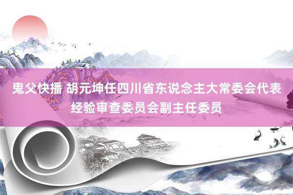 鬼父快播 胡元坤任四川省东说念主大常委会代表经验审查委员会副主任委员