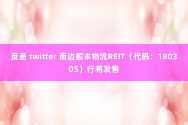 反差 twitter 南边顺丰物流REIT（代码：180305）行将发售