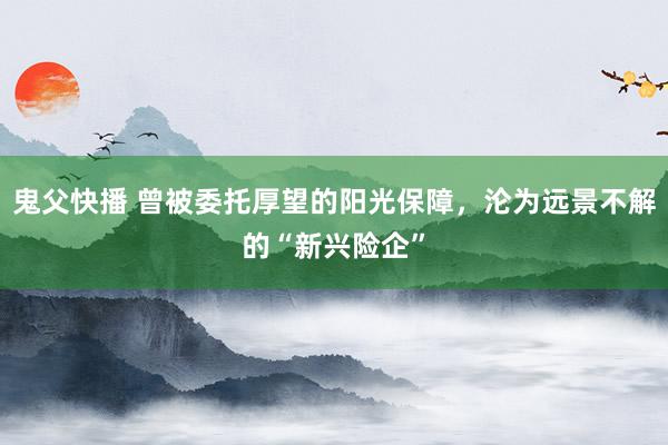 鬼父快播 曾被委托厚望的阳光保障，沦为远景不解的“新兴险企”