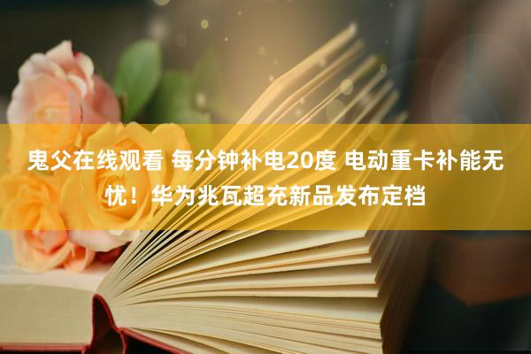 鬼父在线观看 每分钟补电20度 电动重卡补能无忧！华为兆瓦超充新品发布定档