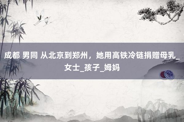 成都 男同 从北京到郑州，她用高铁冷链捐赠母乳_女士_孩子_姆妈