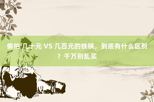 偷拍 几十元 VS 几百元的铁锅，到底有什么区别？千万别乱买