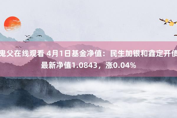 鬼父在线观看 4月1日基金净值：民生加银和鑫定开债最新净值1.0843，涨0.04%