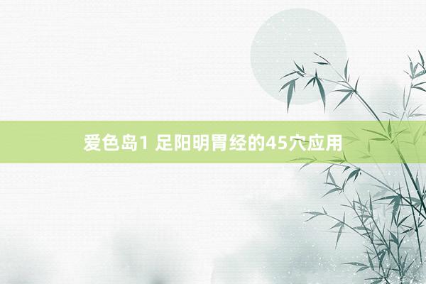 爱色岛1 足阳明胃经的45穴应用