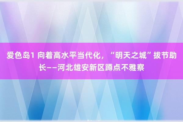 爱色岛1 向着高水平当代化，“明天之城”拔节助长——河北雄安新区蹲点不雅察
