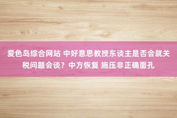 爱色岛综合网站 中好意思教授东谈主是否会就关税问题会谈？中方恢复 施压非正确面孔