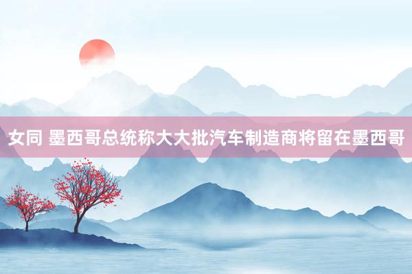 女同 墨西哥总统称大大批汽车制造商将留在墨西哥