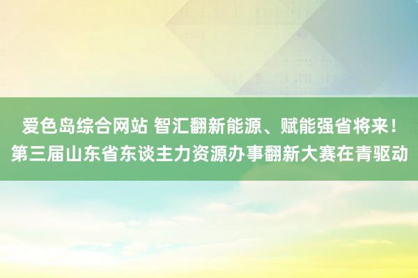 爱色岛综合网站 智汇翻新能源、赋能强省将来!第三届山东省东谈主力资源办事翻新大赛在青驱动