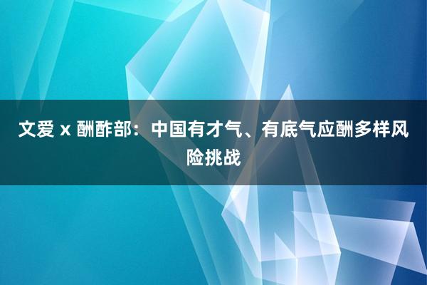 文爱 x 酬酢部：中国有才气、有底气应酬多样风险挑战