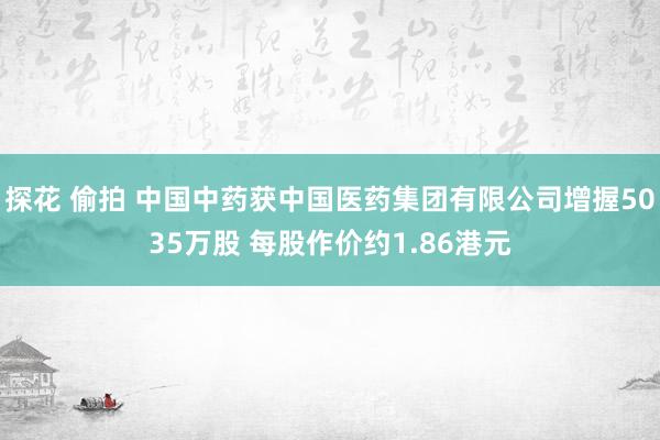 探花 偷拍 中国中药获中国医药集团有限公司增握5035万股 每股作价约1.86港元