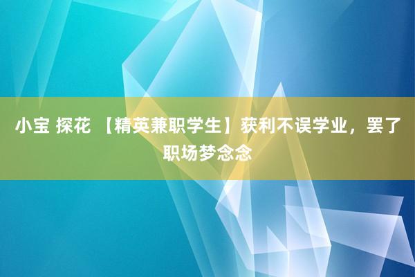 小宝 探花 【精英兼职学生】获利不误学业，罢了职场梦念念
