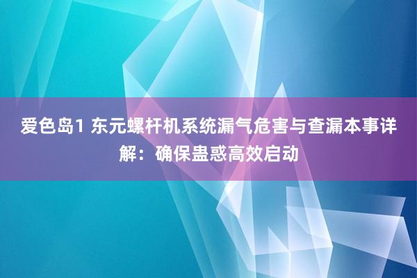 爱色岛1 东元螺杆机系统漏气危害与查漏本事详解：确保蛊惑高效启动