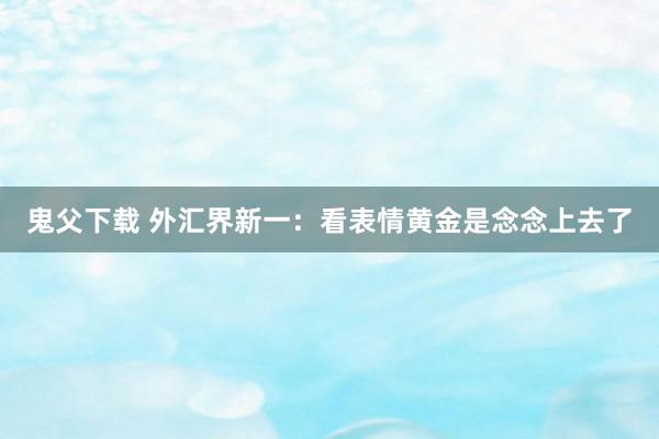 鬼父下载 外汇界新一：看表情黄金是念念上去了