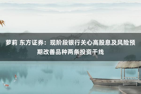 萝莉 东方证券：现阶段银行关心高股息及风险预期改善品种两条投资干线