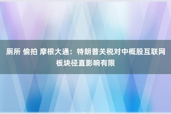 厕所 偷拍 摩根大通：特朗普关税对中概股互联网板块径直影响有限