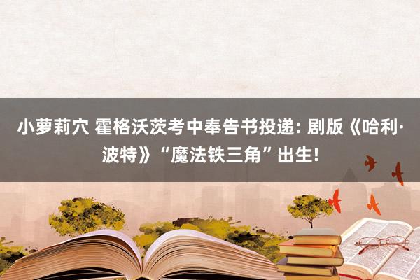 小萝莉穴 霍格沃茨考中奉告书投递: 剧版《哈利·波特》“魔法铁三角”出生!